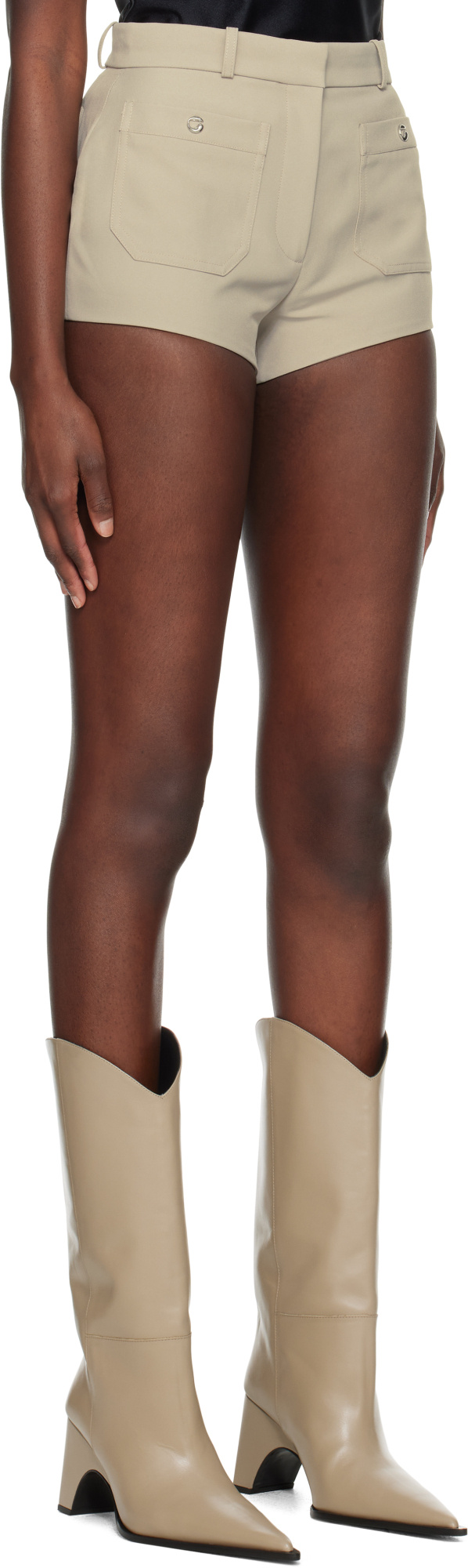 Coperni Four Pocket Tailored Mini Shorts In Beige