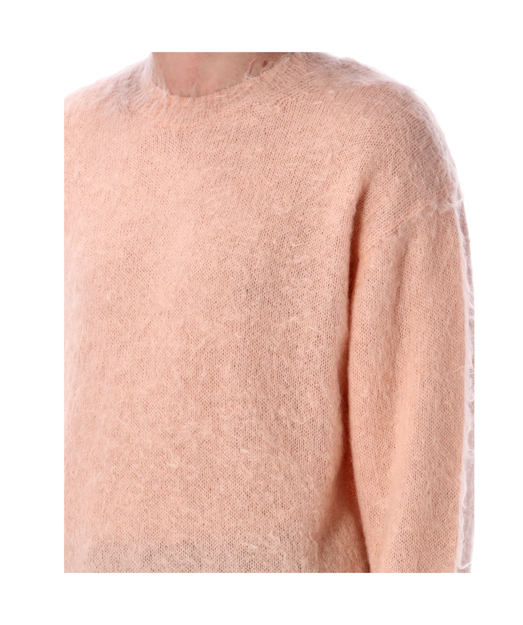 Auralee Pink Crewneck Sweater In Nude