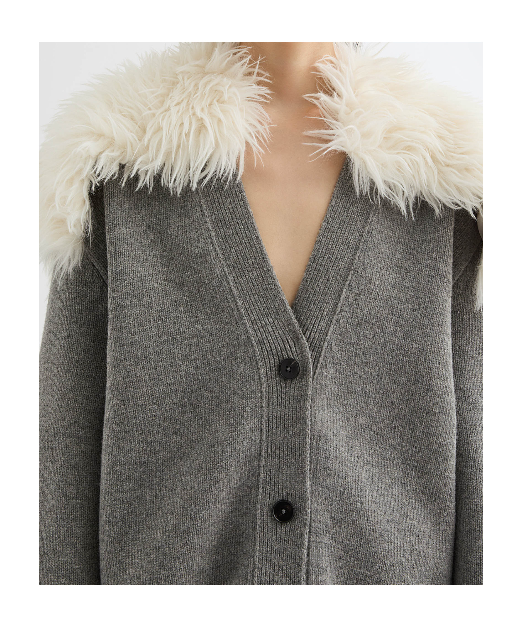 Jil Sander Wool, Cotton, And Cashmere-blend Cardigan In Gray