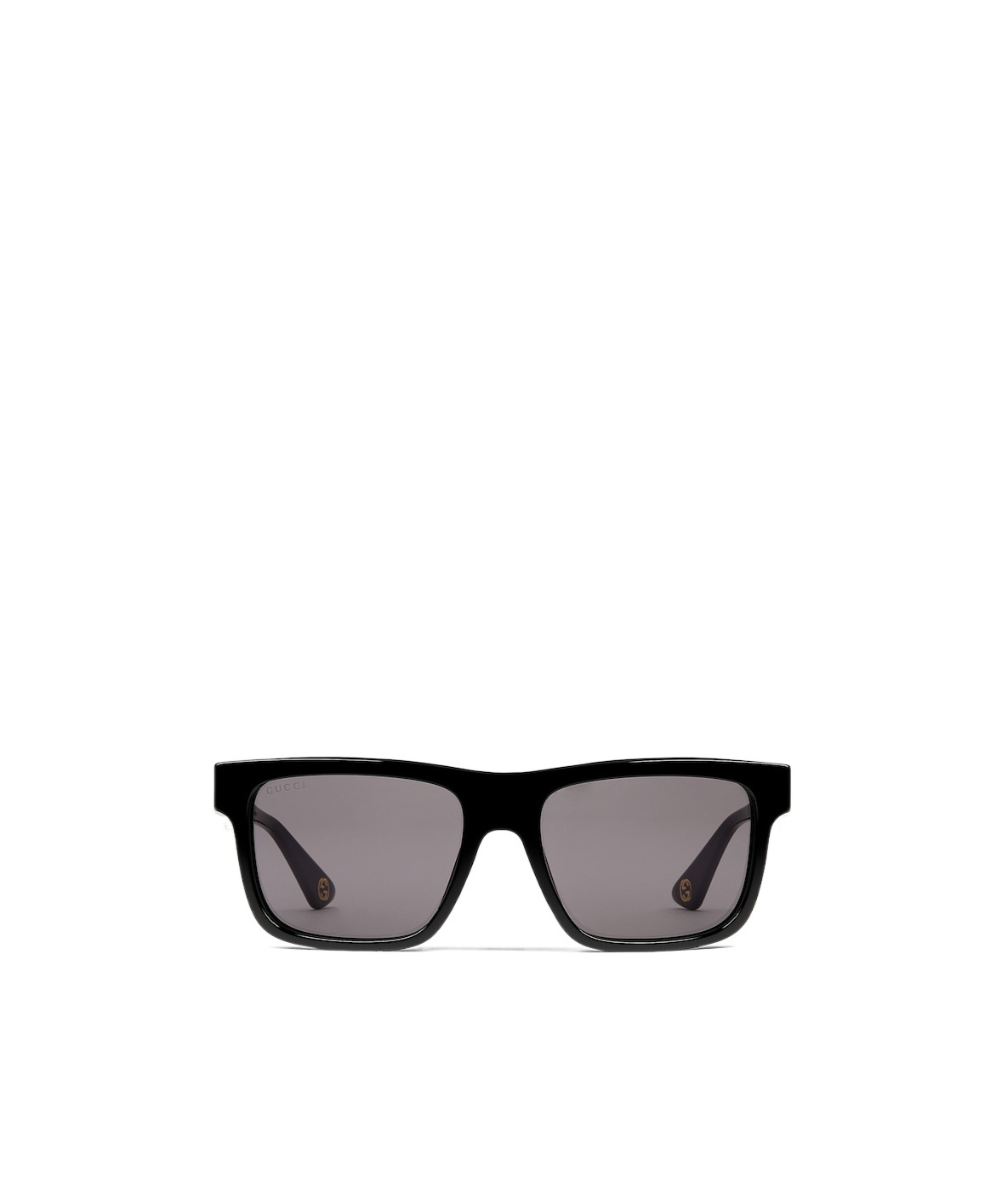 Gucci Engraved-logo Square-frame Sunglasses In Gray