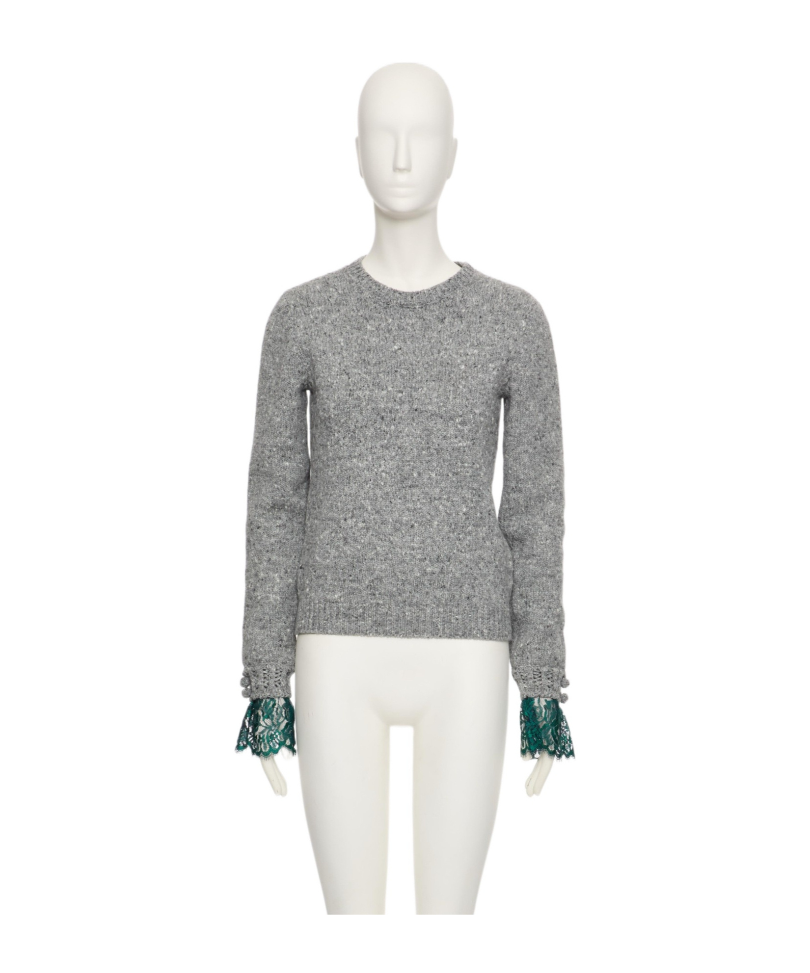 Valentino Long-sleeved Sweater In Gray