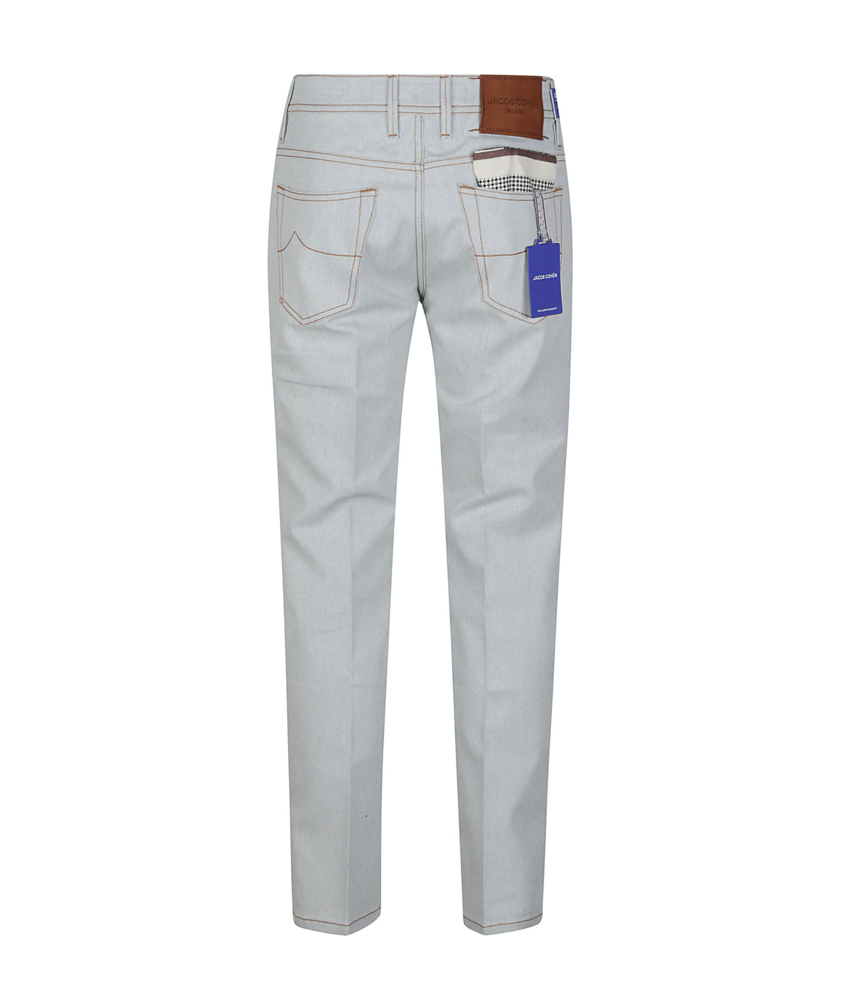 Jacob Cohen Belt Ring Denim Trousers In Gray