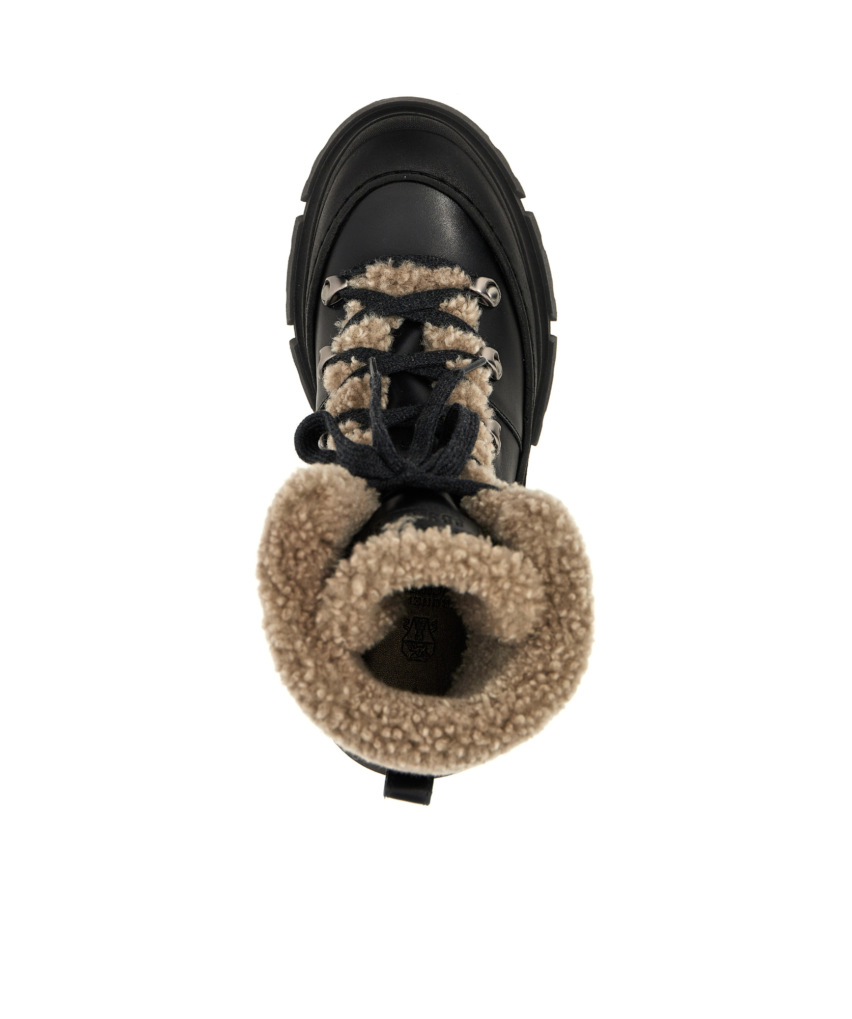 Brunello Cucinelli Sheepskin Ankle Boots In Black