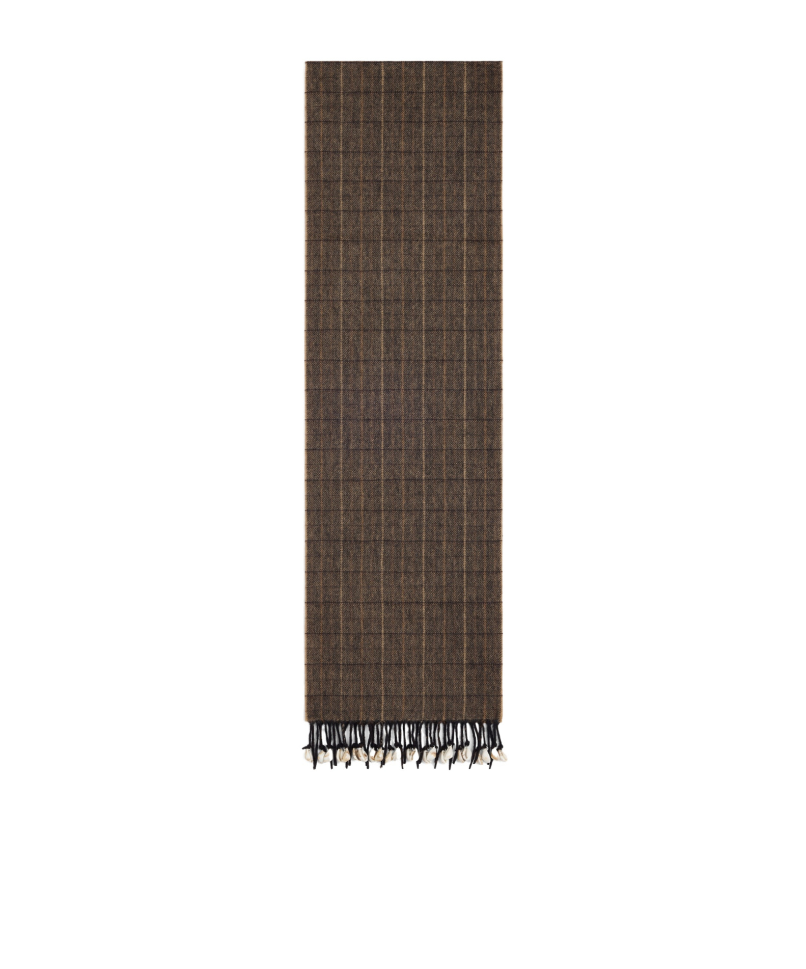 Celine Scarf In Checked Cashmere In Brown