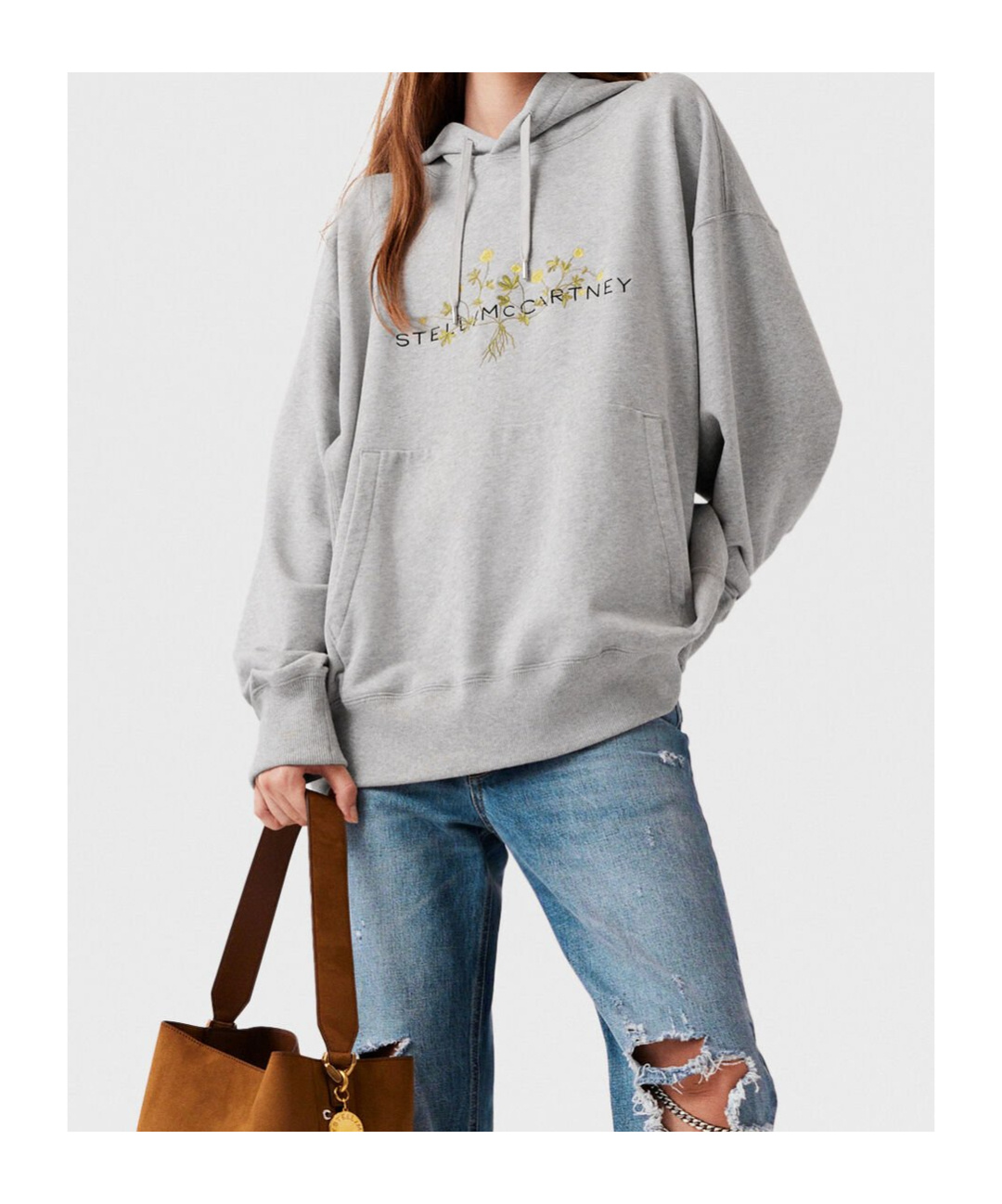 Shop Stella Mccartney Floral Embroidered Logo Hoodie In White