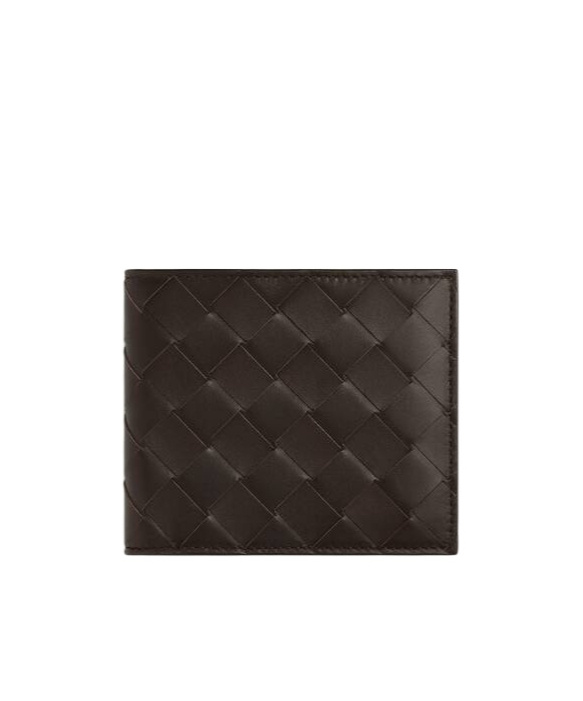 Bottega Veneta Intreciato Knitted Double Fold Wallet In Black