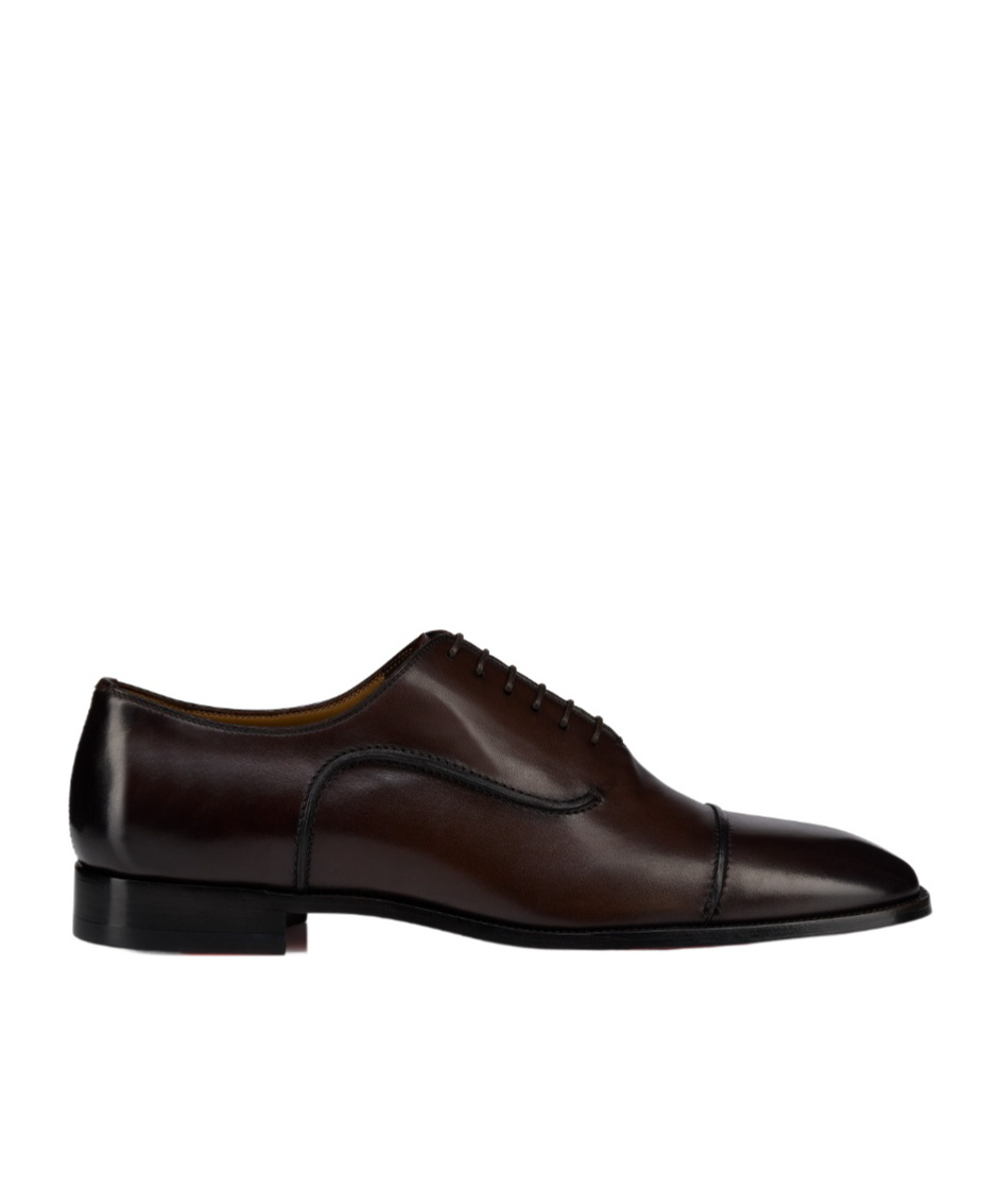 Christian Louboutin Seriox Leather Oxford Shoes In Brown