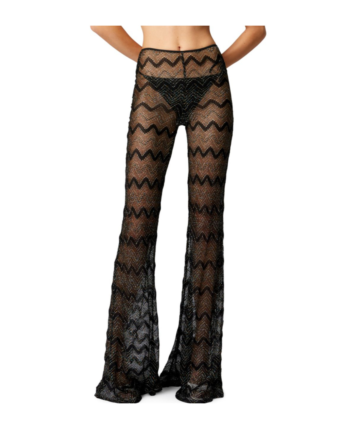 Missoni Chevron Flared Pants In Black