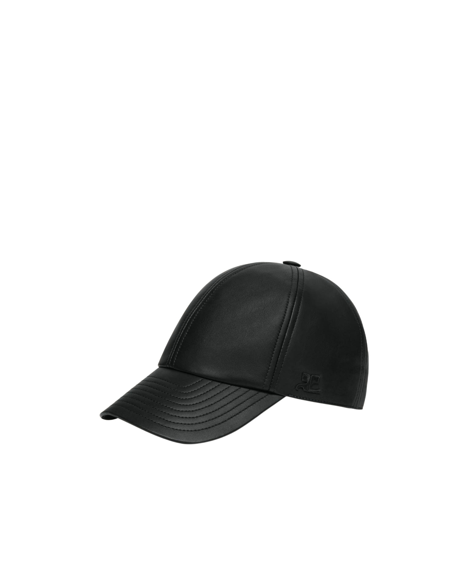 Courrèges Ac Leather Cap In Black