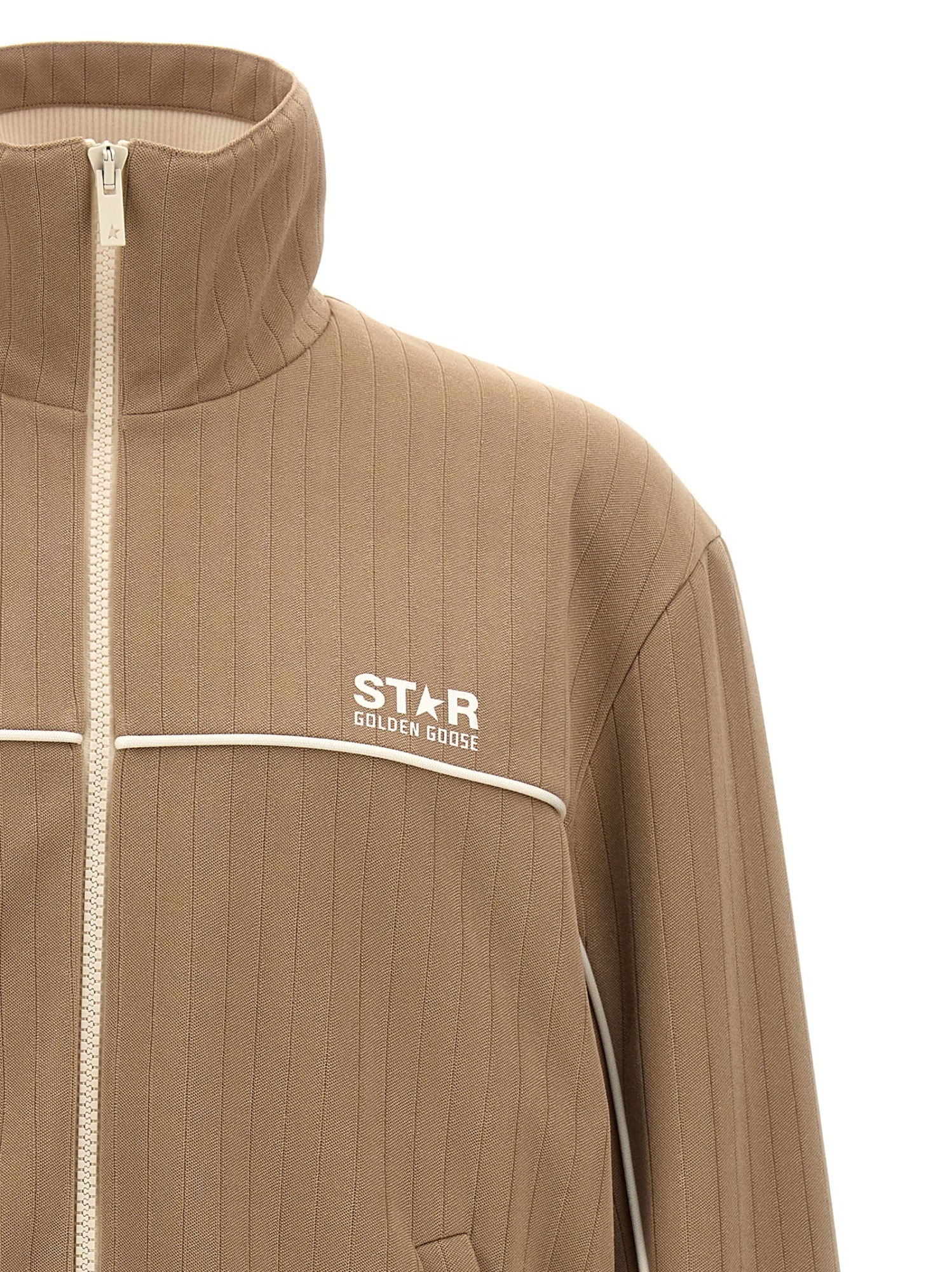 Golden Goose Star M's Zipped Track Jacket Technical Poly In Brown