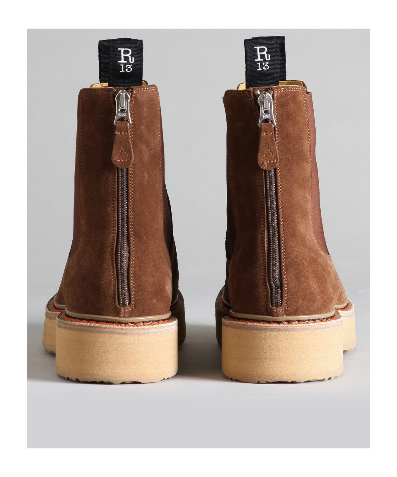 R13 Single Stack Chelsea Boots In Brown