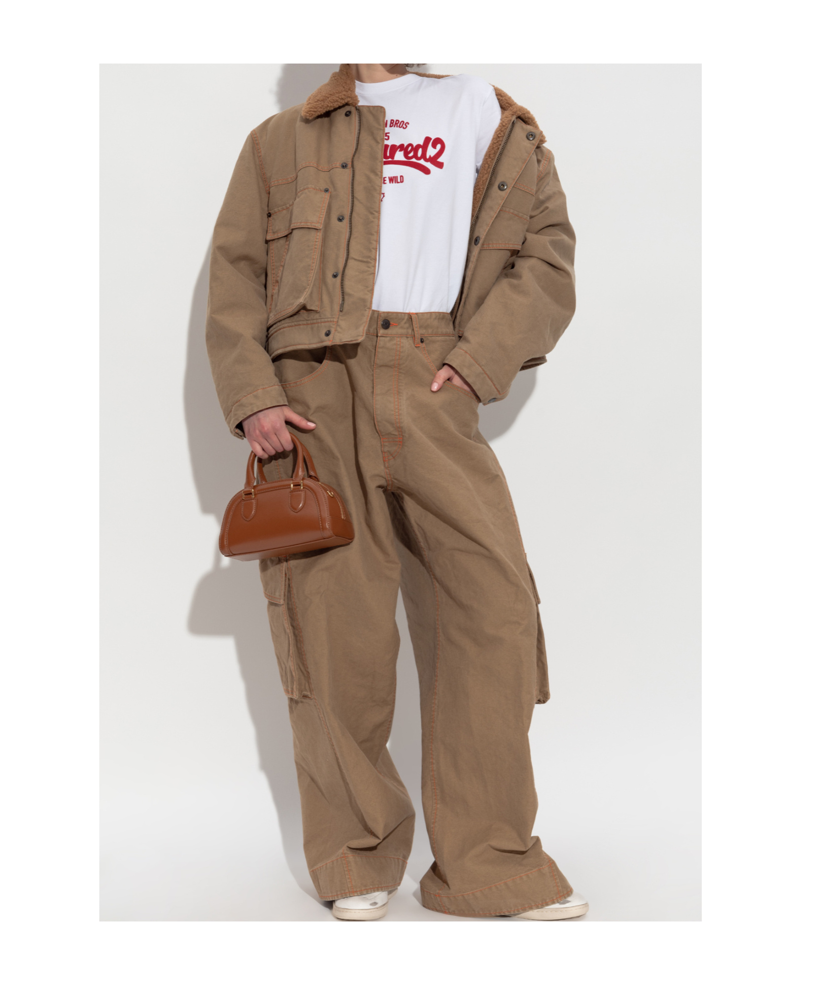 Dsquared2 Wide-leg Cargo Trousers In Brown