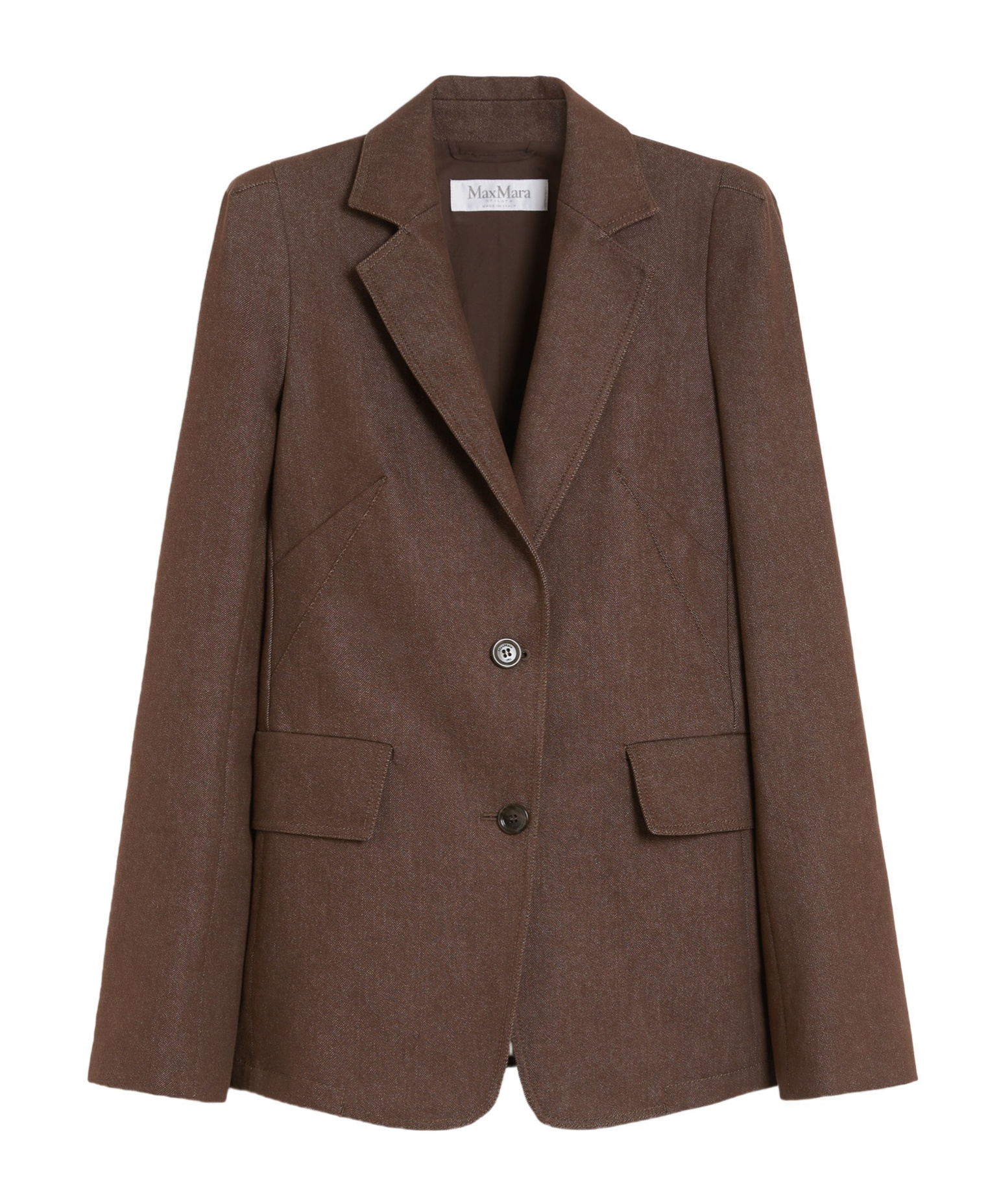 Max Mara Lapel Long-sleeved Suit Coat In Brown