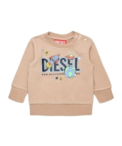 Diesel Graphic-print Cotton Sweatshirt In Nude