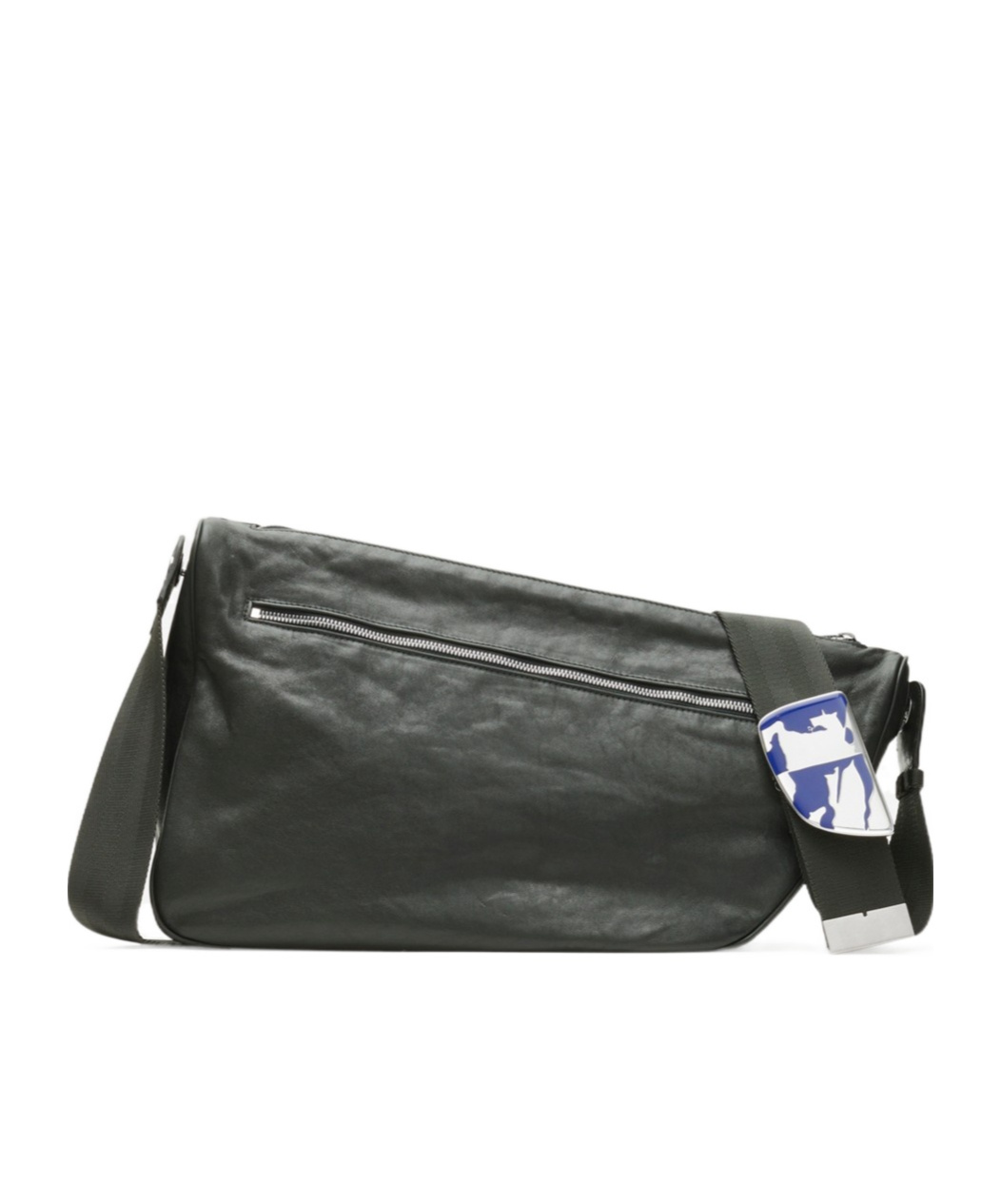 Burberry Large Shield Leather Messenger Bag In Black