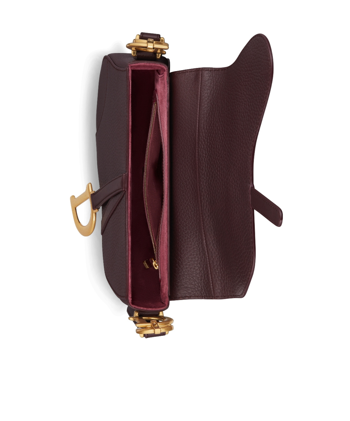 Dior Medium Flip Saddle Bag In Plum Color