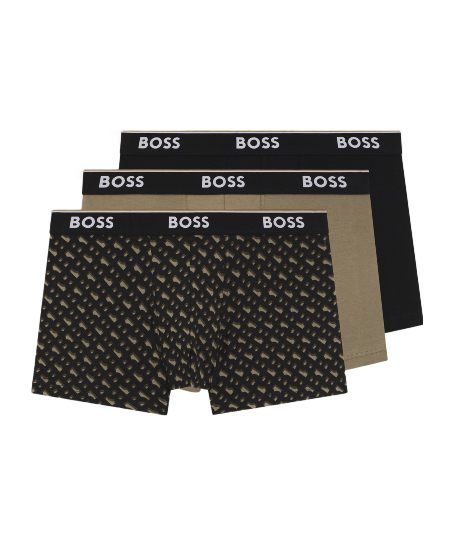 HUGO BOSS PATTERNED LOGO BOXERS PACK OF THREE