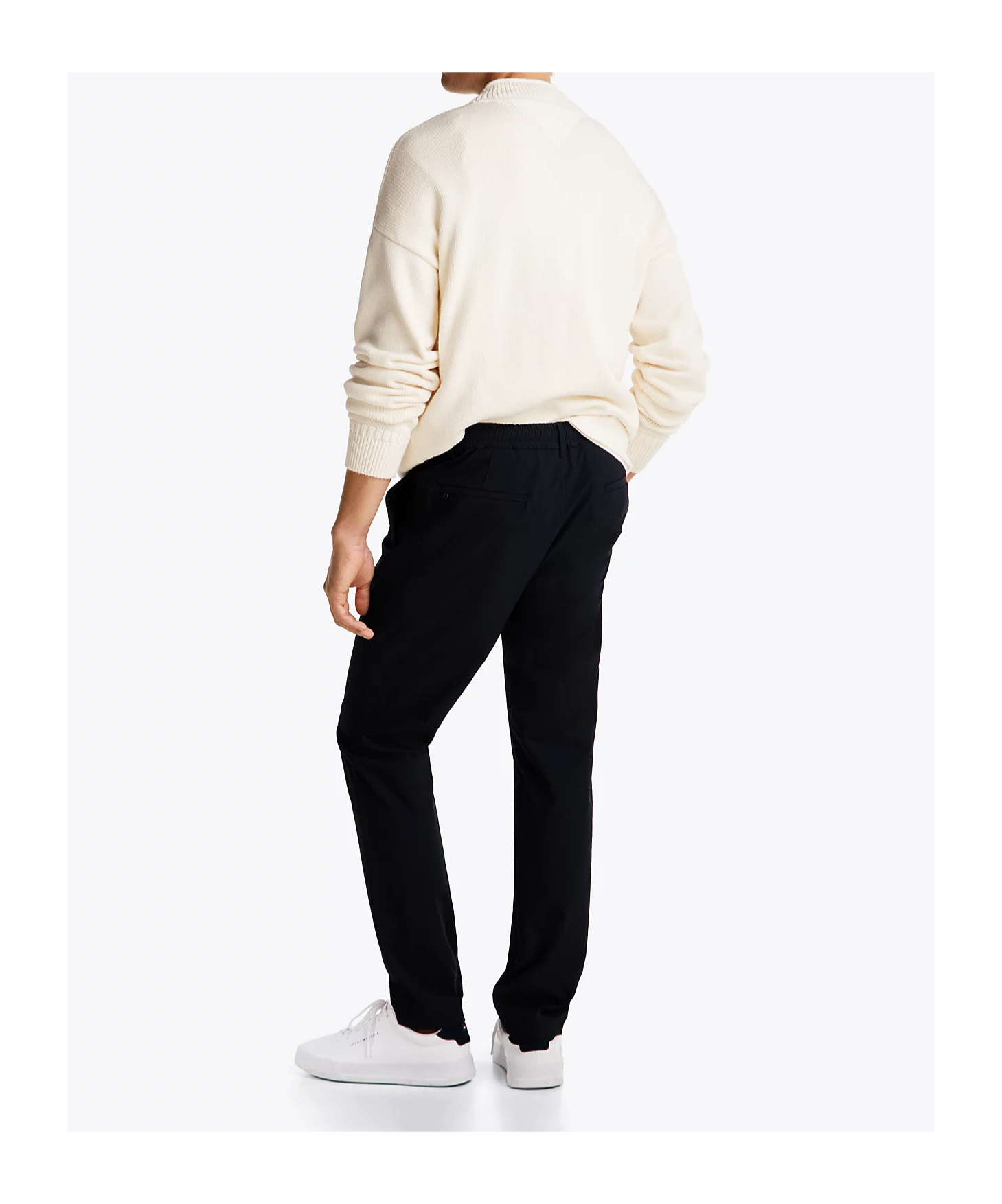 Shop Tommy Hilfiger Tapered Casual Pants In Black