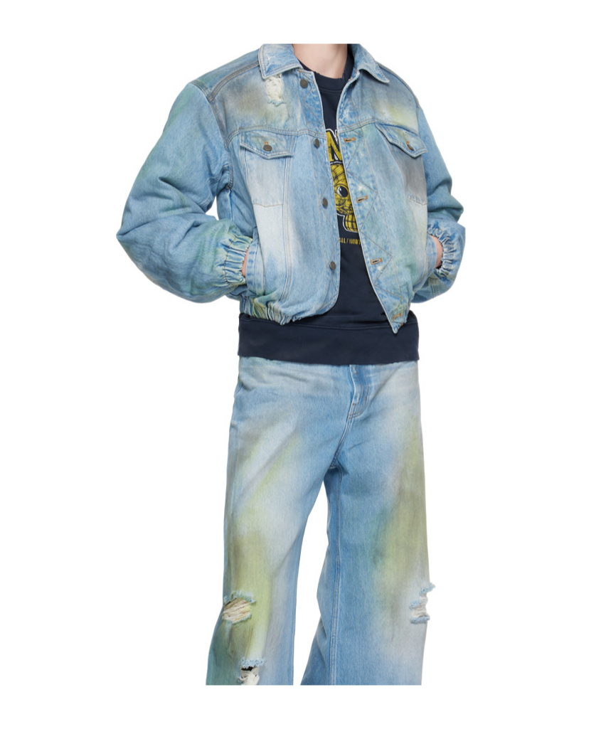 Egonlab Long-sleeved Denim Cotton Suit In Blue