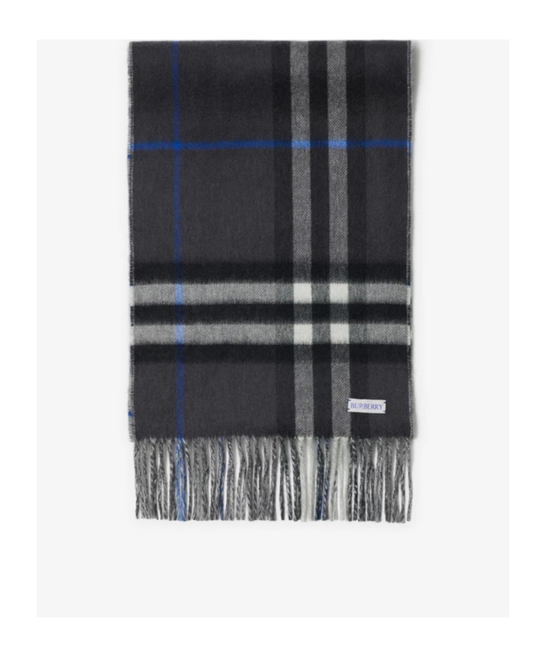 Burberry Vintage Check Reversible Cashmere Scarf In Gray