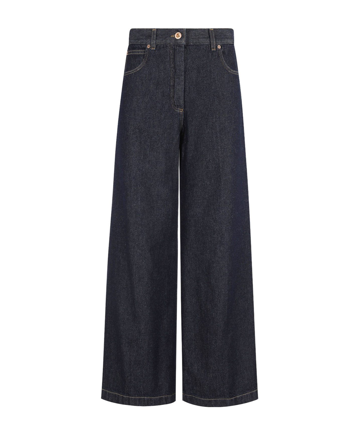 Aspesi High-waisted Wide-leg Jeans With Flared Silhouette In Black