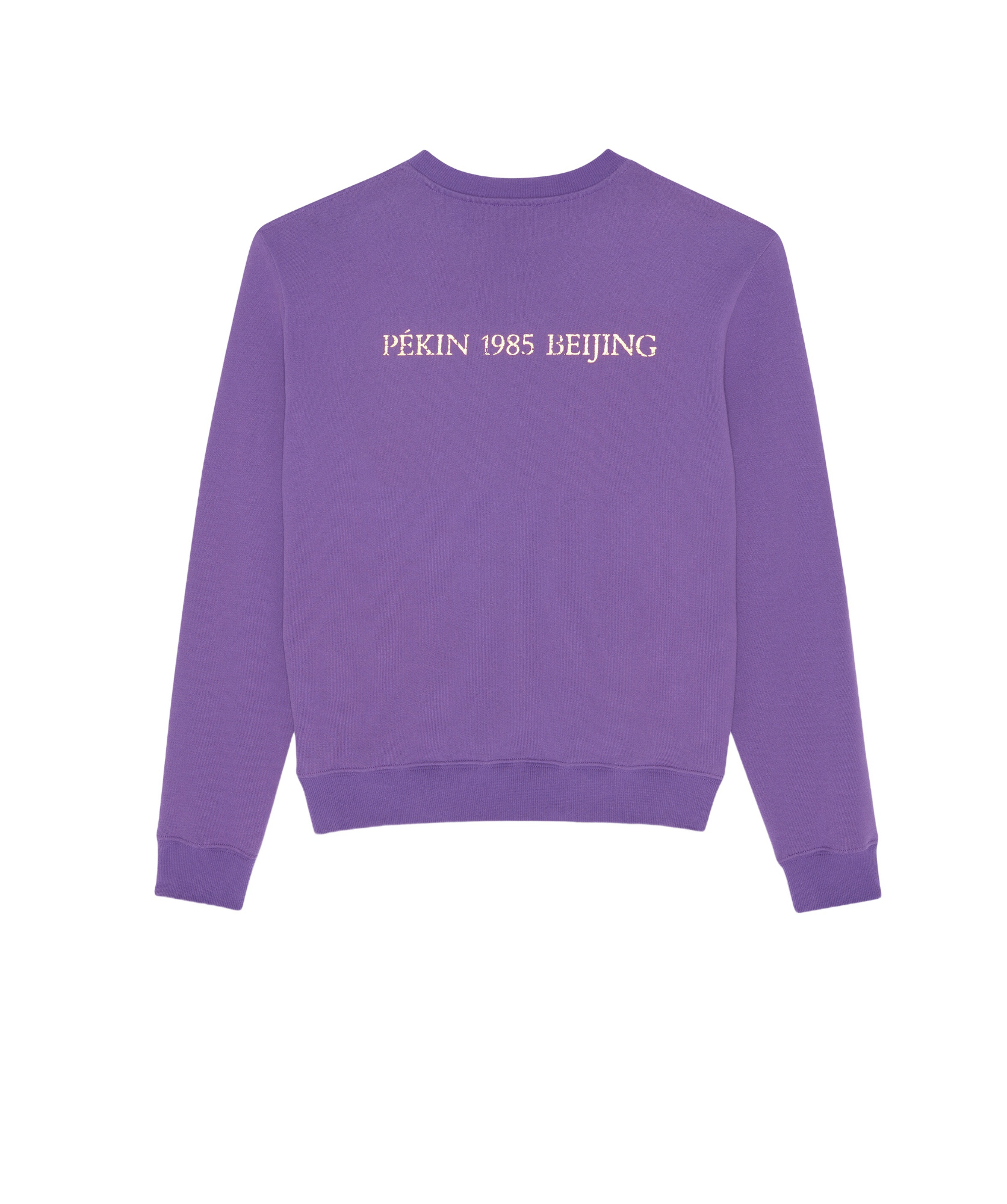 Saint Laurent Logo-print Cotton Sweatshirt In Purple