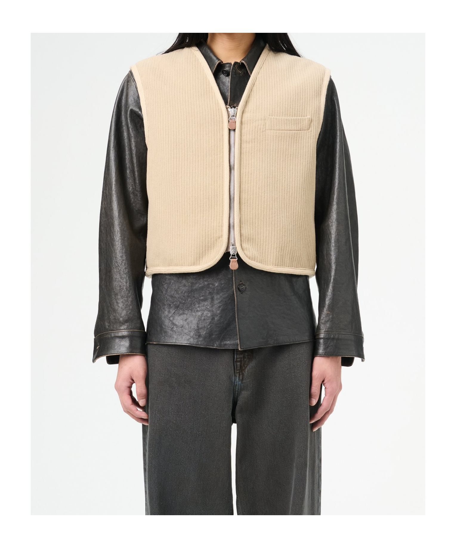 Our Legacy Zippered Vest In Nude