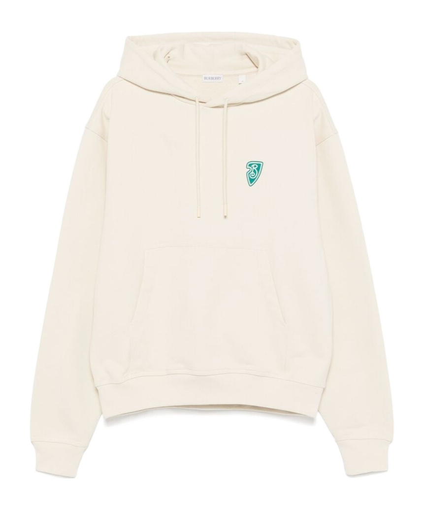 Burberry B Shield Logo-print Hoodie In White