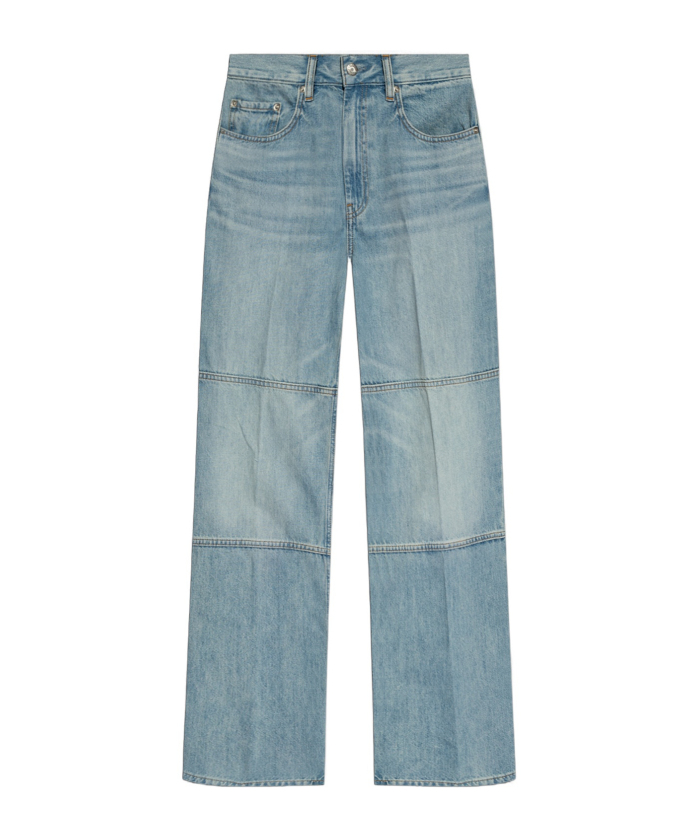 Helmut Lang Belt Ring Denim Trousers In Gray