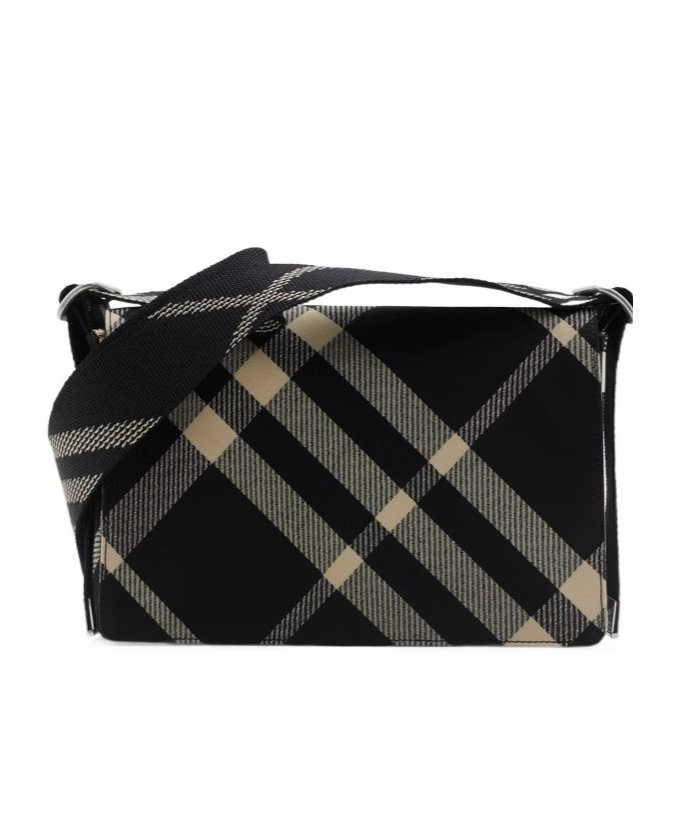 Burberry Check Trench Cross Body Bag In Black