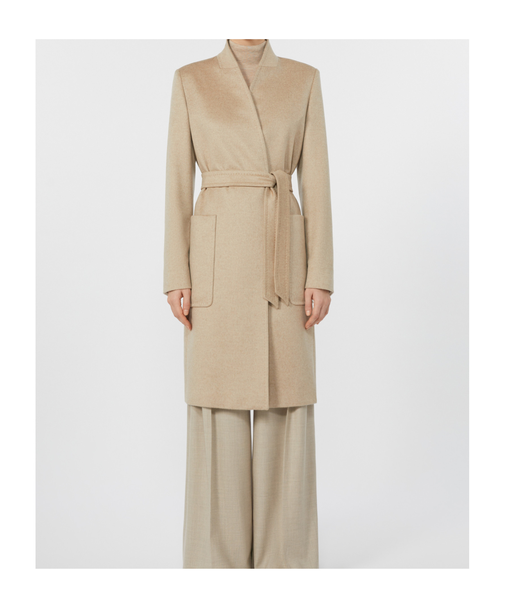 Max Mara Cashmere Robe Coat In Gray