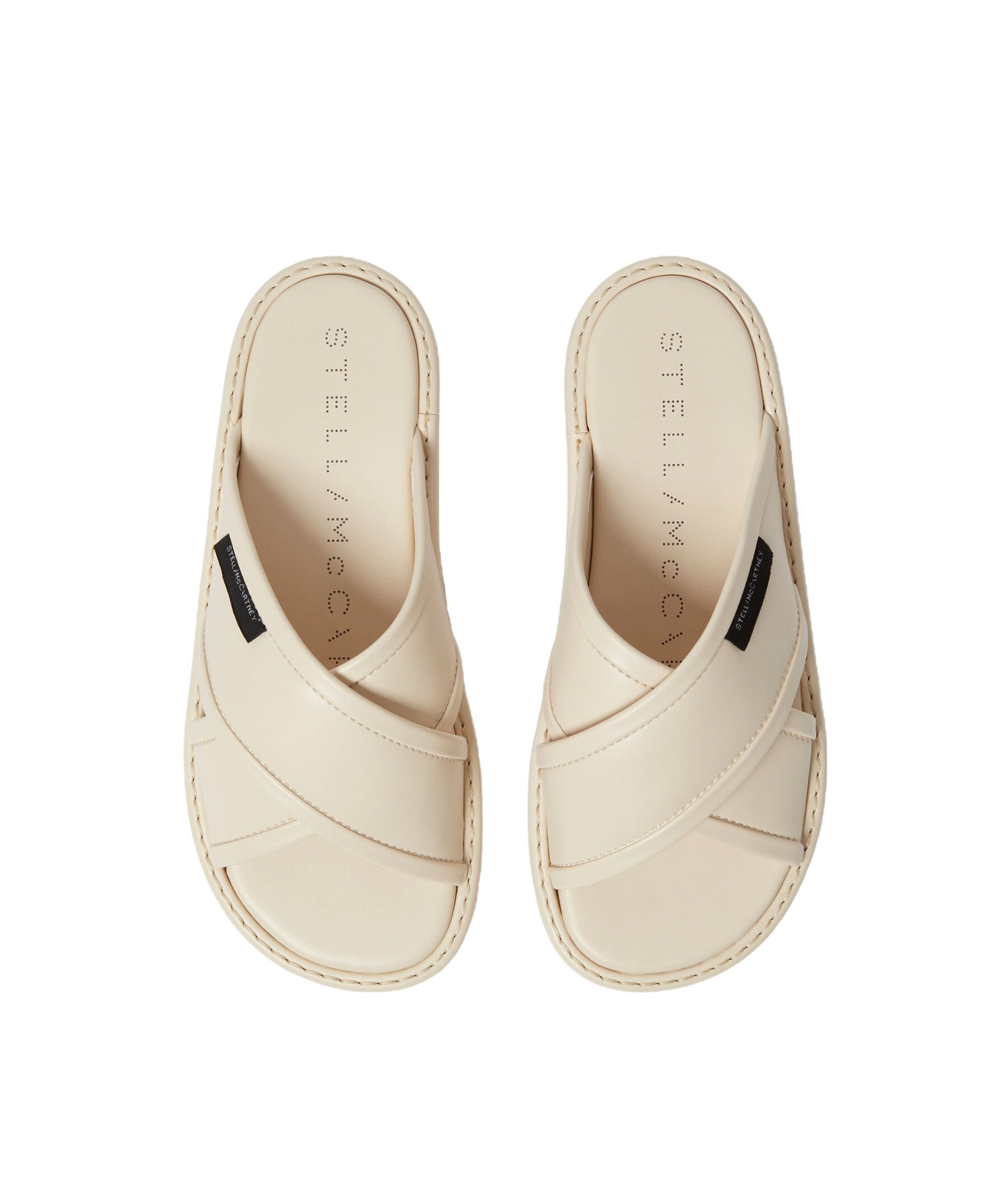 Stella Mccartney Logo-patch Slides In White