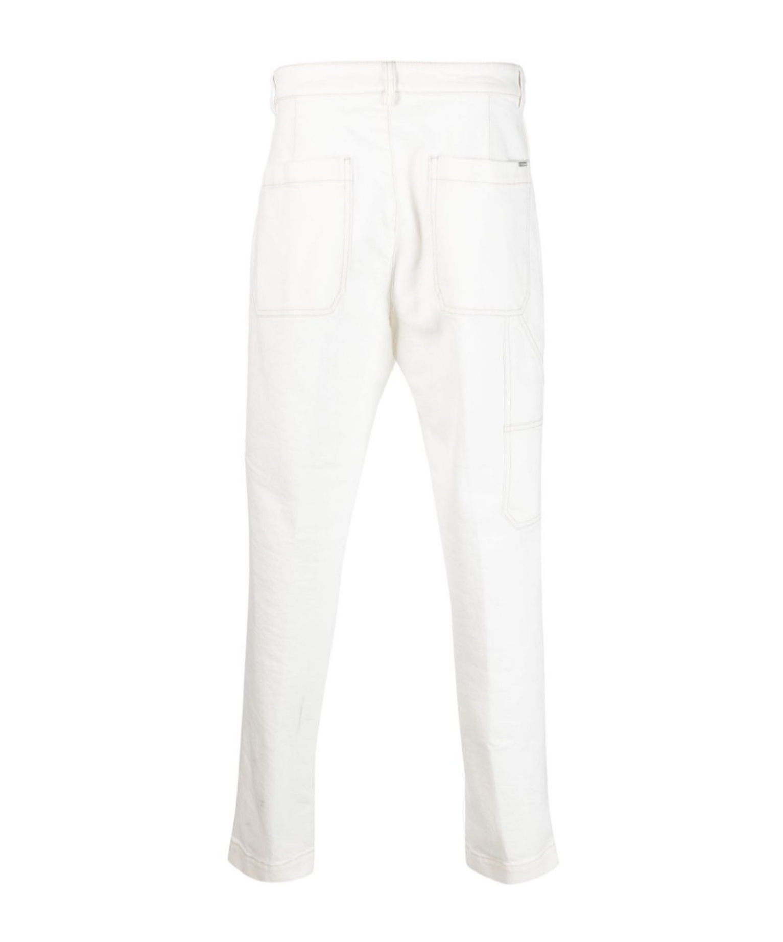 Peserico Straight-leg Stretch-cotton Trousers In White