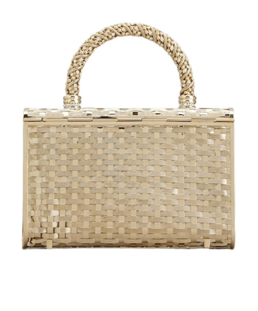 Roger Vivier Jewel Efflorescence Mini Shoulder Bag In Golden
