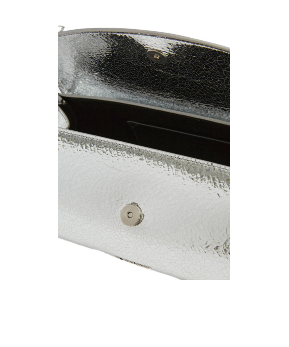 Jil Sander Small Cannolo Crackled Laminated Shoulder Bag In Blue