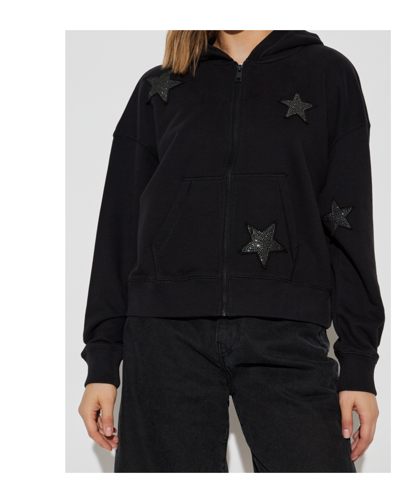 Zadig & Voltaire Knitwear With Hooded Design And Star Embellishments In Black
