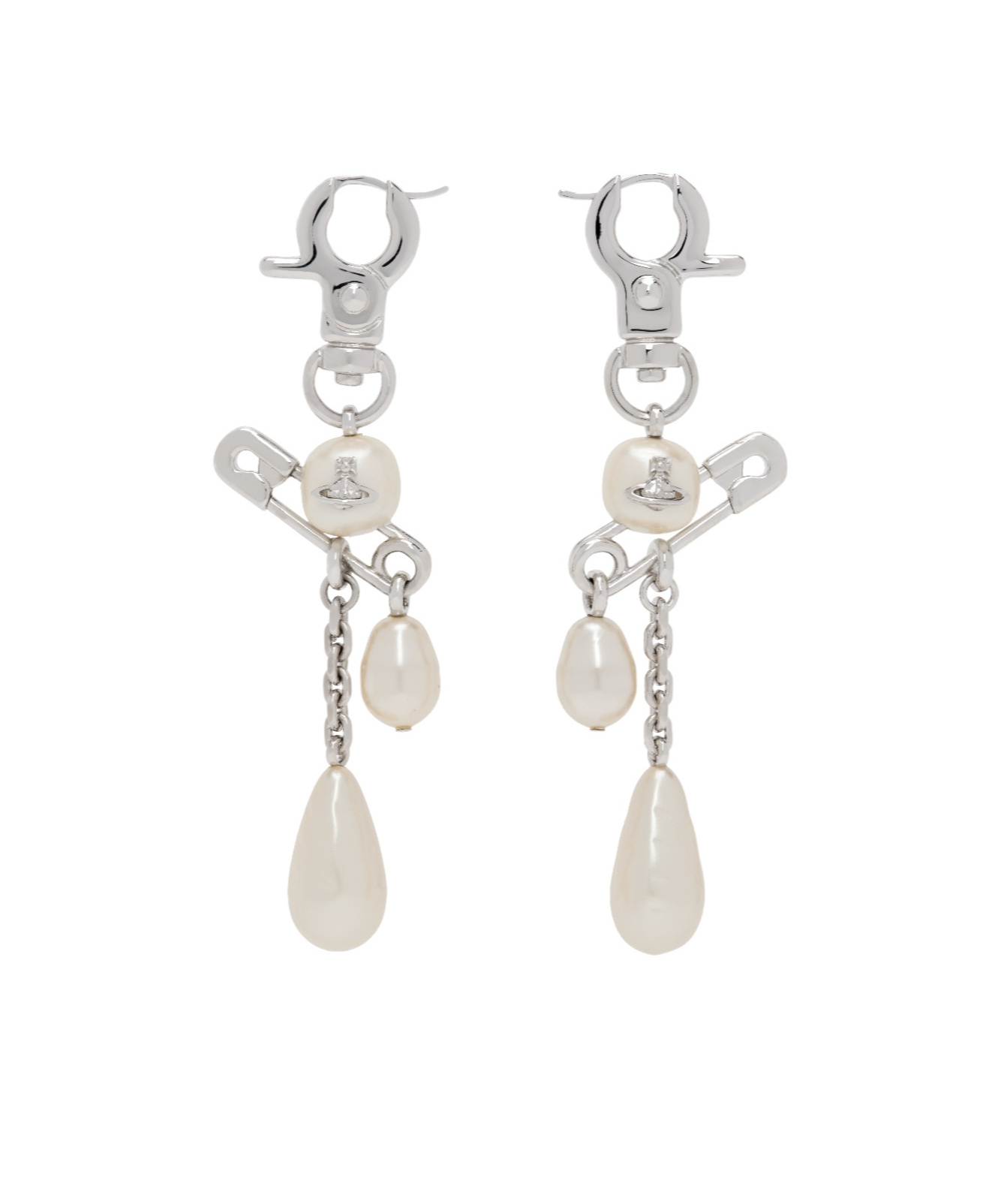 Vivienne Westwood Claude Long Earrings Silver Swarovski Pearls Women