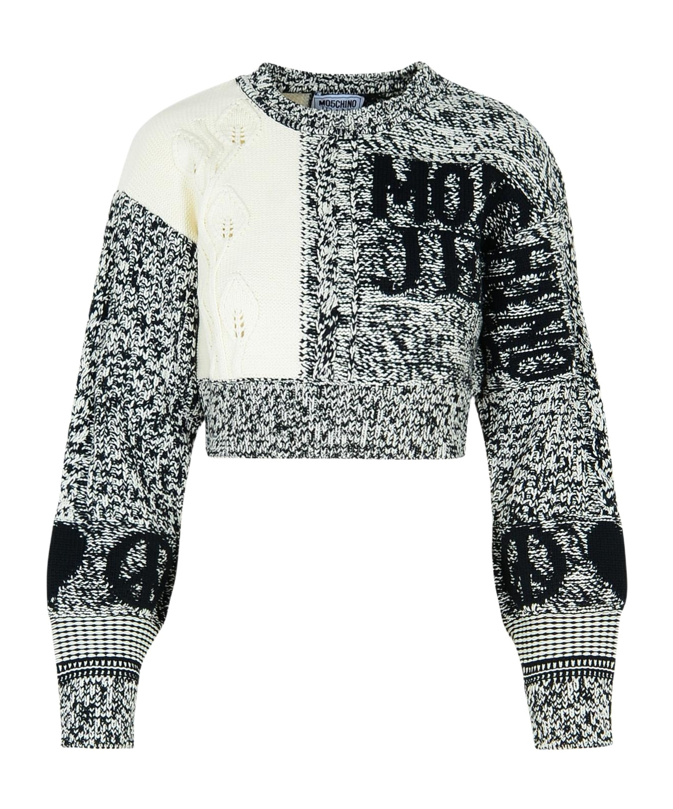 Moschino Cropped Sweater In Black