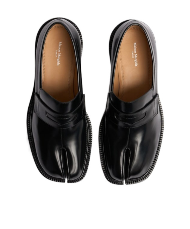 Maison Margiela Tabi Split-toe Glossed-leather Loafers