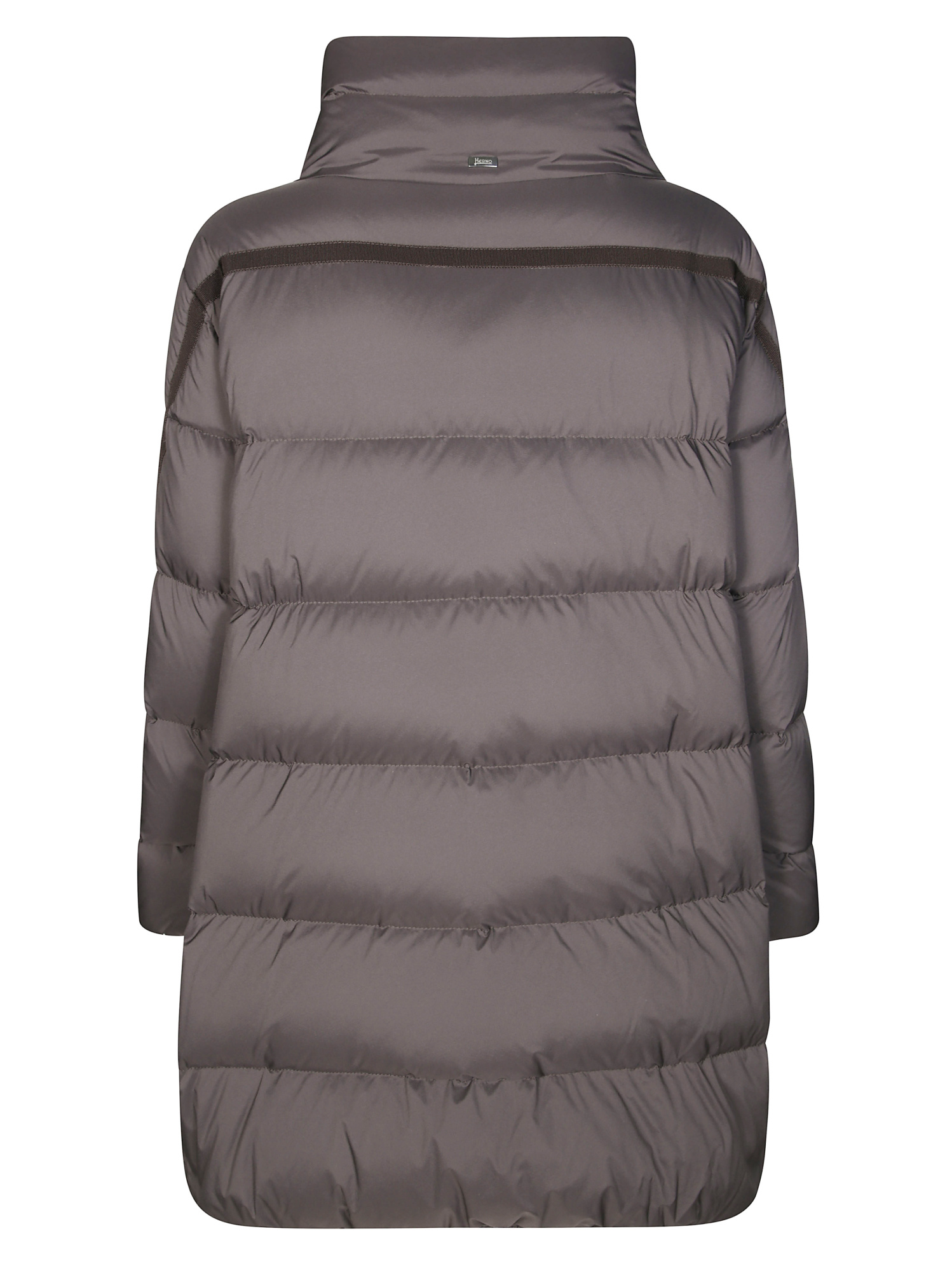 Herno High Neck Quilted Jacket In Gray