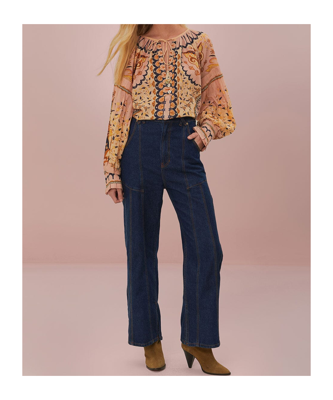 Shop Farm Rio Jaipur Blouse In Nude
