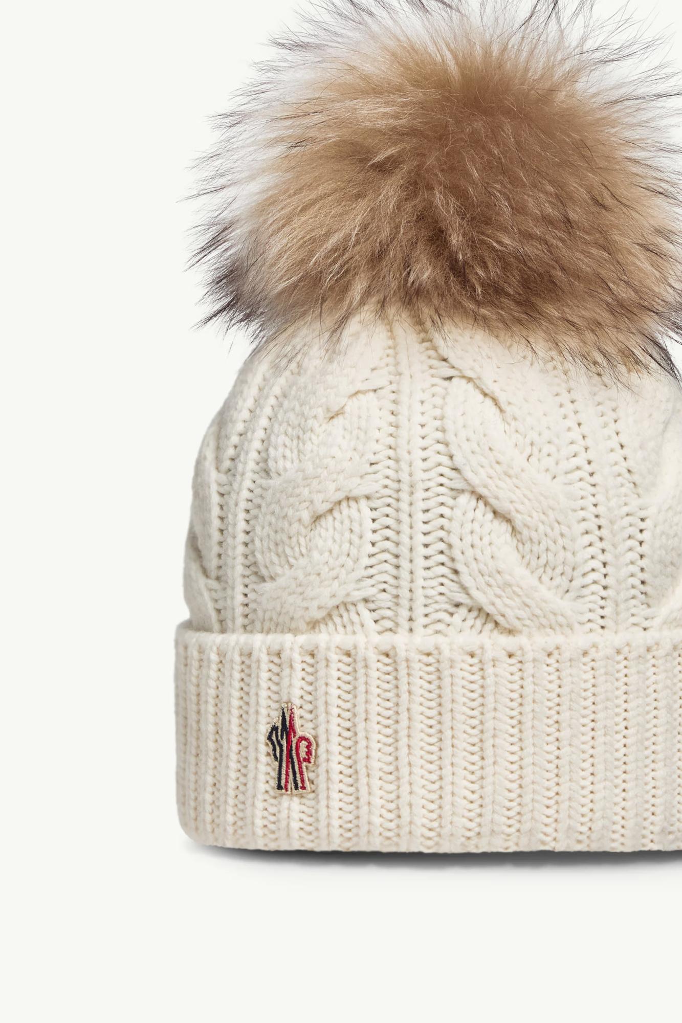 Moncler Wool  Cashmere Beanie With Pom Pom In Neutral