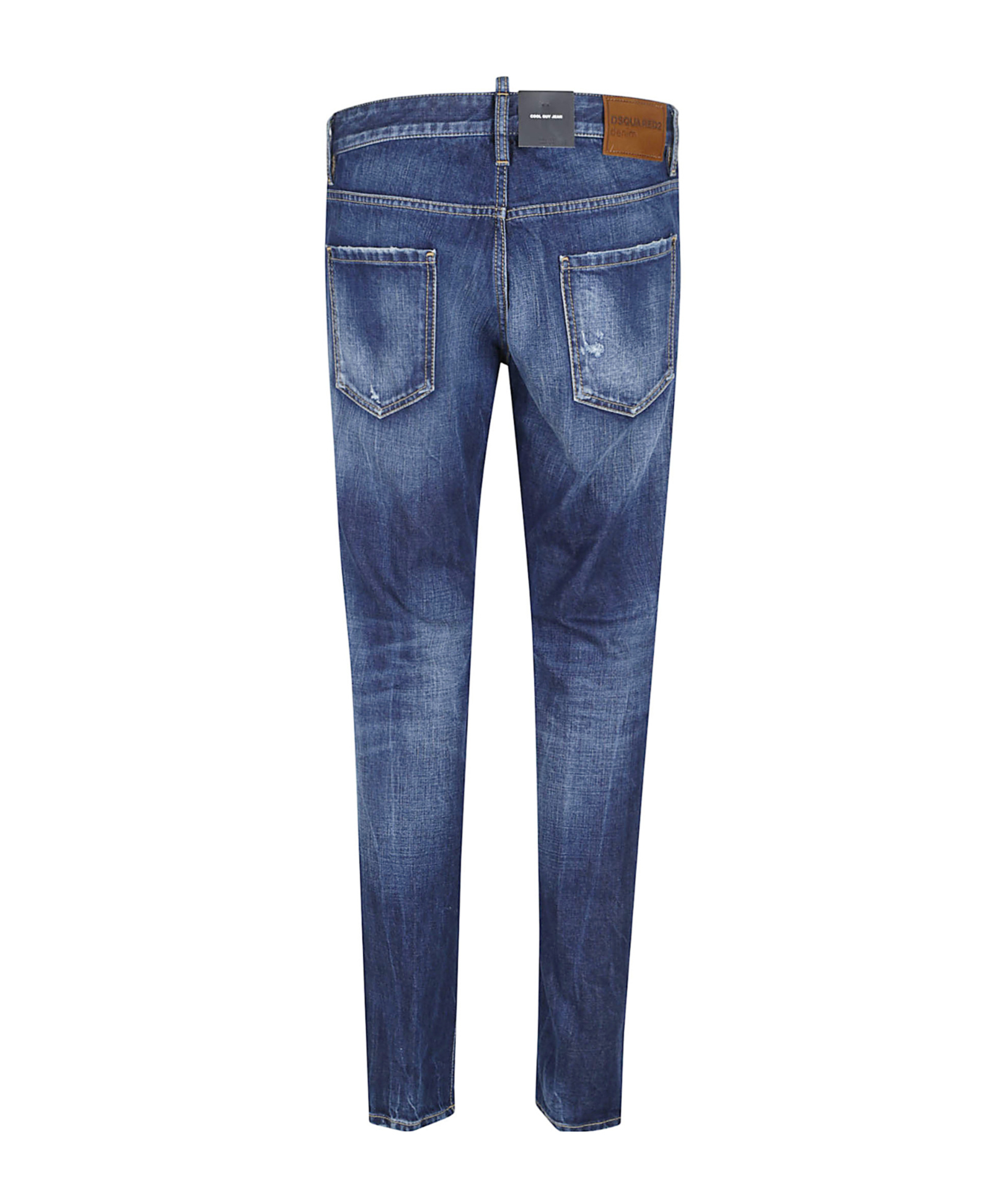 Dsquared2 Denim Trousers Faded Contrast Stitching In Blue