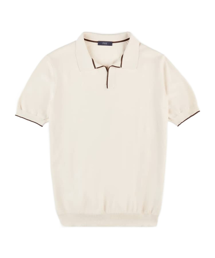 Fay Polo-collar T-shirt In White