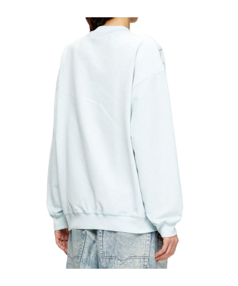 Diesel Distressed Sweatshirt With Graffiti Print In Brown