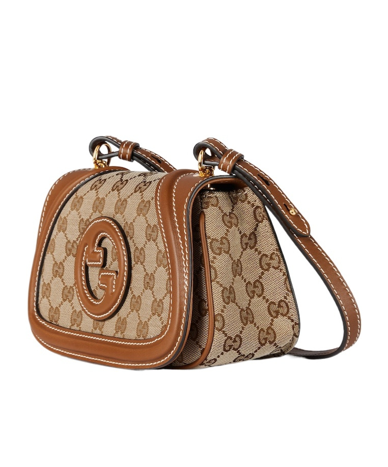 Gucci Blondie Mini Shoulder Backpack In Beige And Dark Brown