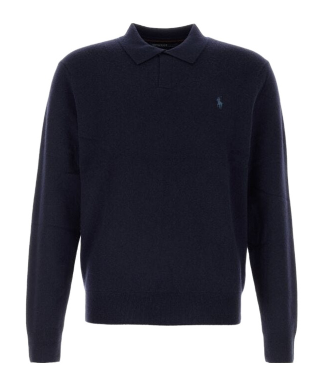 Polo Ralph Lauren Classic Polo Collar Long Sleeve Pullover In Blue