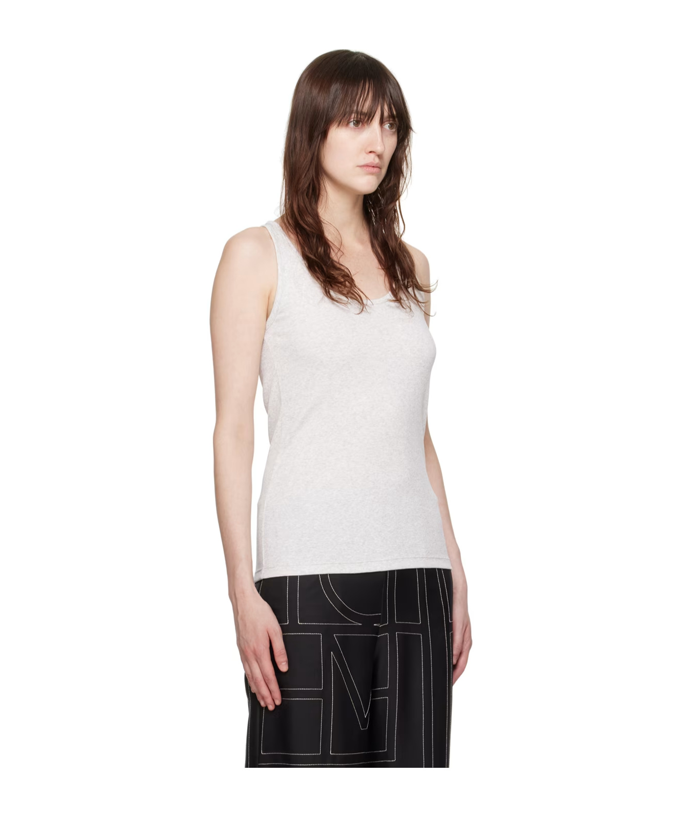 Totême Espera Ribbed Stretch Cotton-blend Top In Multicolor