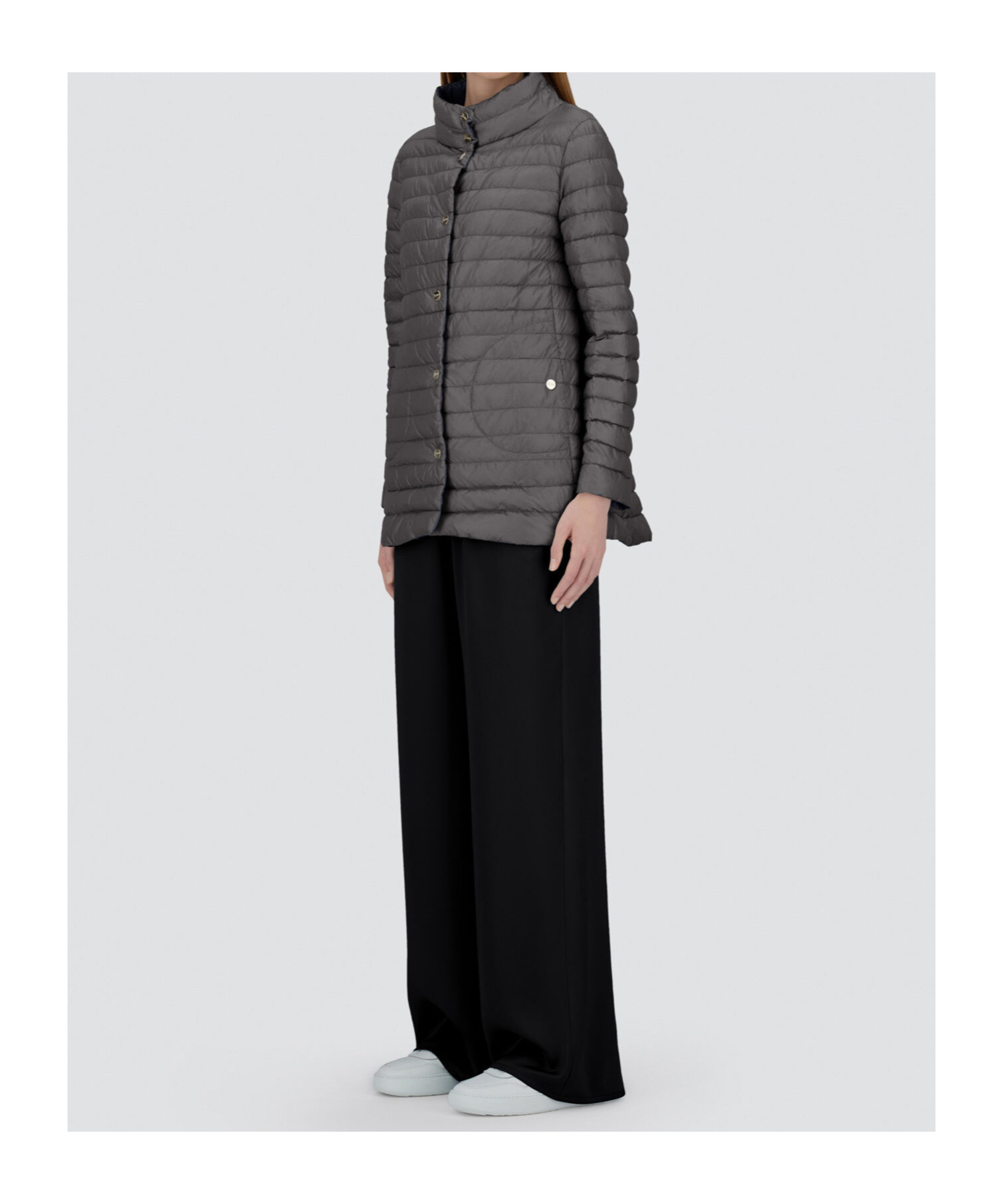 Herno Double-sided Snap Button Down Jacket In Blue