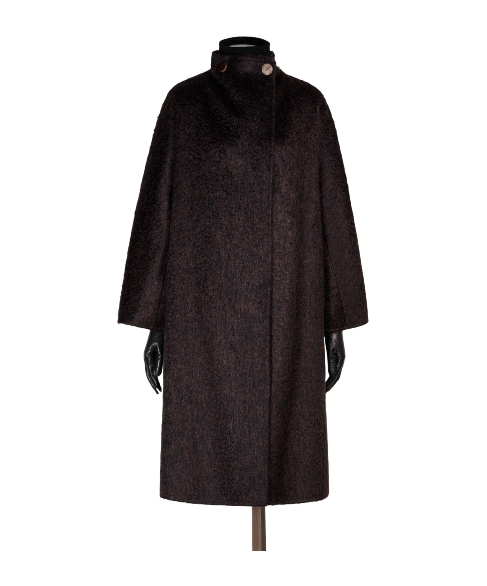 Max Mara Mohair And Zibeline Cashmere Coat In Brown